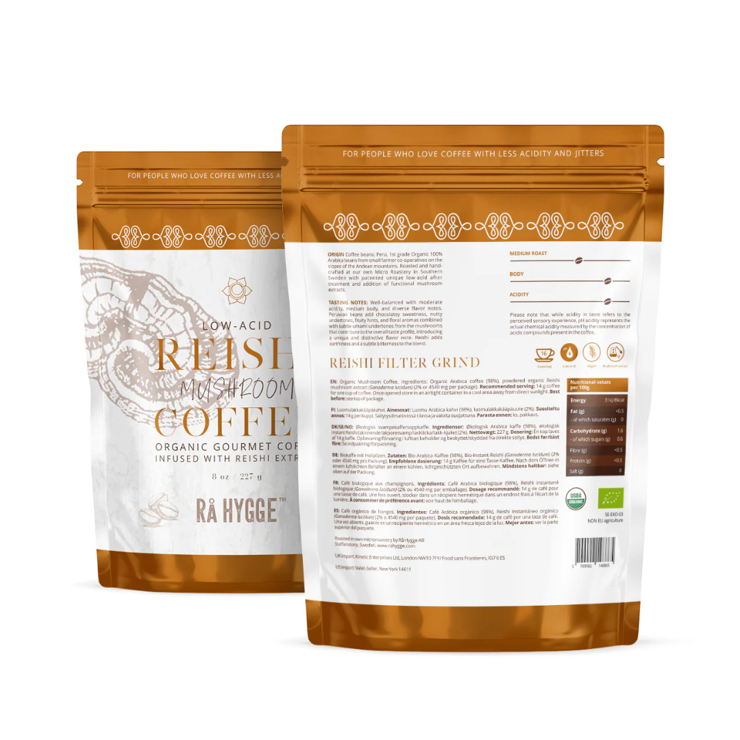 Cafea Macinata cu Extract de ciuperci Reishi 227g